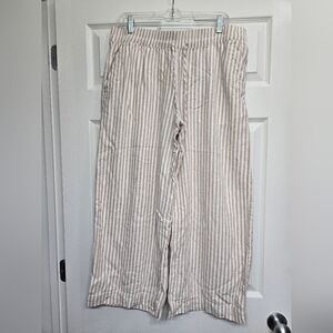 a new day Beige Striped Womens Linen Pants
